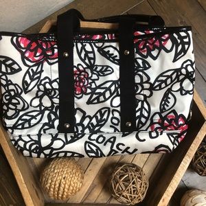 Coach Black and White Floral Design Purse
